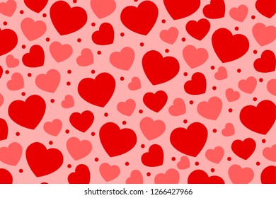 Valentine's Day hearts Red patternWallpaper background vector