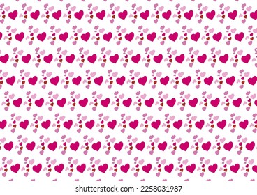San Valentín repite el patrón en fondo blanco, imagen completa, diseño para envolver papel o impresión de tela 