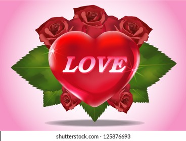 Valentines day Hearts and Roses