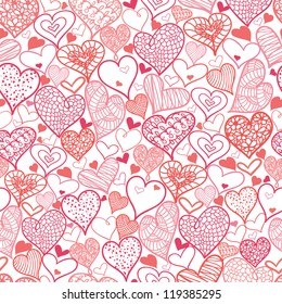 Valentine's Day Hearts Seamless Pattern Background