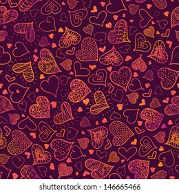Valentine's Day Hearts Seamless Pattern Background