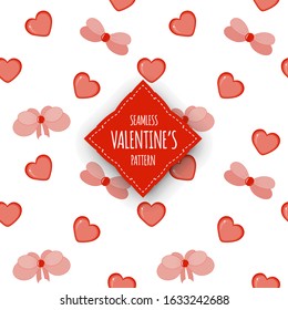 Valentine's Day Hearts seamless pattern. Cartoon style. Vector illustration