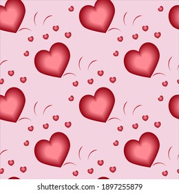 Corazones de San Valentín. Patrón sin foco.