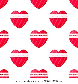 Valentines Day hearts seamless pattern. Vector for paper, wallpaper, fabric, interior design.