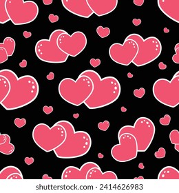 Valentine's Day hearts Seamless Pattern. Great for Valentine's Day holiday cards, backgrounds, wallpaper, fabric, invitations, and design projects