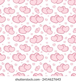 Valentine's Day hearts Seamless Pattern. Great for Valentine's Day holiday cards, backgrounds, wallpaper, fabric, invitations, and design projects