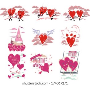 Valentine's Day hearts set