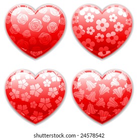 Valentines Day Hearts set. Vector illustration.
