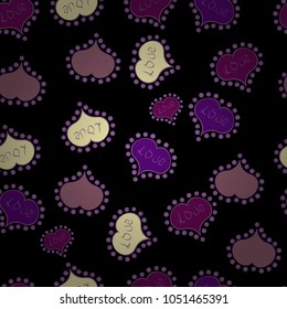 Valentines day hearts. Texture background texture. Vector illustration. Black, purple and pink.
