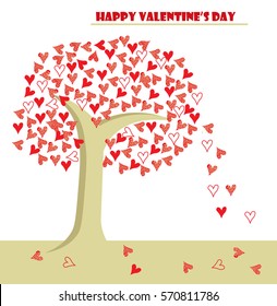 Valentines day hearts tree