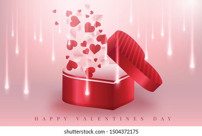 Valentines day hearts vector background. Happy valentines day greeting card banner design. Vector illustration