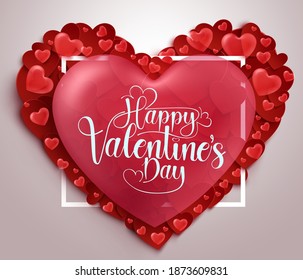 Diseño de fondo vectorial de corazones de San Valentín. Feliz día de San Valentín en el espacio vacío del corazón para mensajes románticos para el diseño del día de San Valentín. Ilustración del vector  