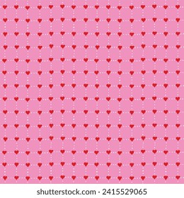 Valentine's day hearts vector seamless pattern.