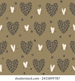 Valentine's day hearts vector seamless pattern.