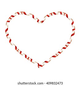 Valentines Day heart-shaped ribbon. EPS 10 vector file included