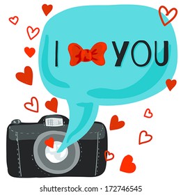 Valentine's day - hipster style vector greeting card