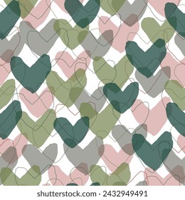  Valentine's day holiday backdrop texture, diversity group design. Wallpaper illustration with diverse hearts, gay pride background print.