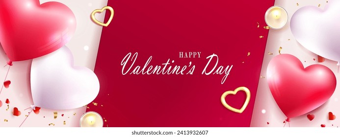 Valentine's Day, Holiday card, Valentine's day, oblique red frame.