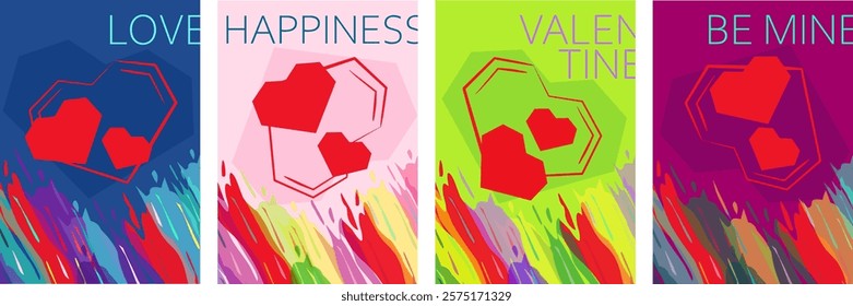 Valentine's day holiday cards for lovers.