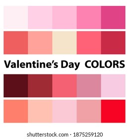 valentine's day holiday color palette vector, digitally created on a tablet 