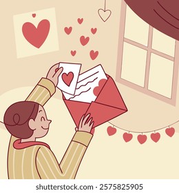 Valentines day holiday getting card with heart