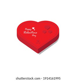 Valentines day holiday gift card. pink heart Realistic, Valentine cake Festive 3d object. Romantic background, design vector icon illustration