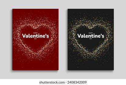 Carte cadeau de Saint-Valentin. Création d'arrière-plan créatif avec éléments de forme cardiaque. Poster, couverture, brochure, modèle de prospectus. Illustration vectorielle