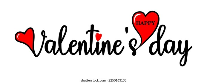 Valentine's Day holidays banner template. Happy Valentine's Day with hearts. Creative design for greeting card, wallpaper, flyers, invitation, posters, brochure, banners. vector illustration