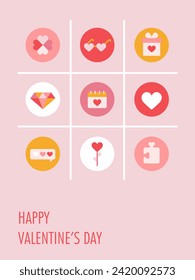 Valentine's Day holidays card. Love concept. Trendy geometry style. Cute love sale banner or greeting card. Vector illustration for greeting card, mobile apps, banner design and web ads