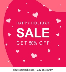 Valentine's Day holidays square template. Special offer template design. Vector illustrations for social media banners and website, online shopping, sale ads, greeting cards, marketing material