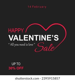 Plantilla cuadrada de feriados de San Valentín. Diseño de plantilla de oferta especial. Ilustraciones vectoriales para banners y sitios web de medios sociales, compras en línea, anuncios de venta, tarjetas de felicitación, material de marketing