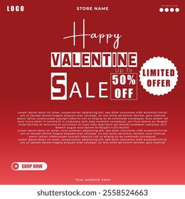 Valentine's Day holidays square templates.Social media post with heart for Valentine's Day.
Vector illustration for greeting card, mobile apps, banner design and web ads.