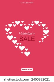 Valentine's Day holidays  template. Special offer template design. Vector illustrations for social media banners and website, sale ads. Vector.