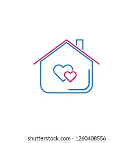 Valentine's day, home icon. Can be used for web, logo, mobile app, UI, UX on white background