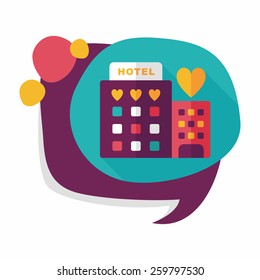 Valentine's day hotel flat icon with long shadow,eps10
