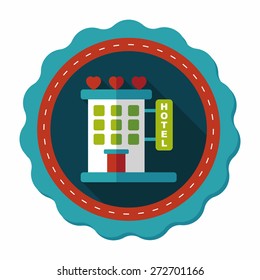 Valentine's day hotel flat icon with long shadow,eps10