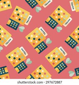 Valentine's day hotel flat icon,eps10 seamless pattern background