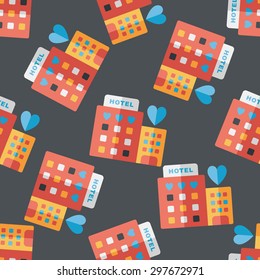 Valentine's day hotel flat icon,eps10 seamless pattern background