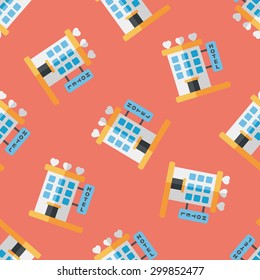 Valentine's day hotel flat icon,eps10 seamless pattern background