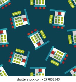 Valentine's day hotel flat icon,eps10 seamless pattern background