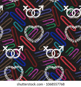 Valentine's Day, the human heart, love Background texture.  Endless abstract pattern.