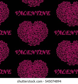 Valentine's Day, the human heart, love Background texture.  Endless abstract pattern.