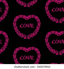 Valentine's Day, the human heart, love Background texture.  Endless abstract pattern.