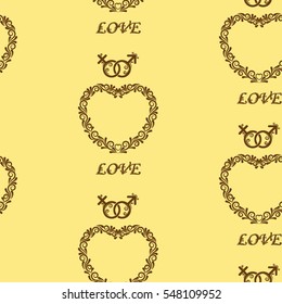Valentine's Day, the human heart, love Background texture.  Endless abstract pattern.