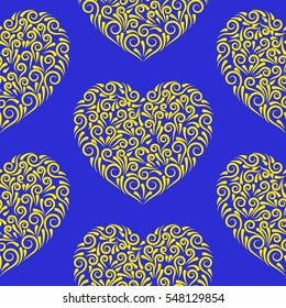 Valentine's Day, the human heart, love Background texture.  Endless abstract pattern.