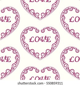 Valentine's Day, the human heart, love Background texture.  Endless abstract pattern.