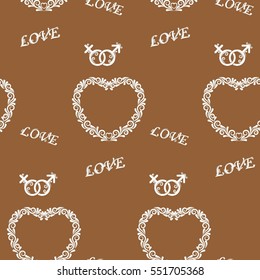 Valentine's Day, the human heart, love Background texture.  Endless abstract pattern.