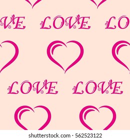 Valentine's Day, the human heart, love Background texture.  Endless abstract pattern.