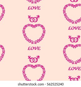 Valentine's Day, the human heart, love Background texture.  Endless abstract pattern.