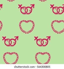 Valentine's Day, the human heart, love Background texture.  Endless abstract pattern.